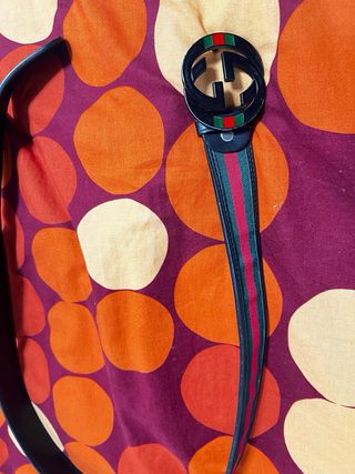 Cinturón Gucci Vintage Rojo y Verde