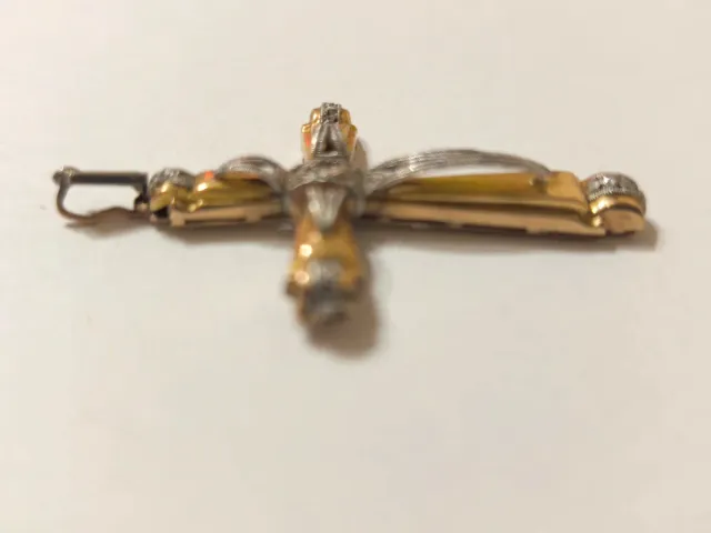 Colgante Cruz Antigua Oro 18k en 2 tonos