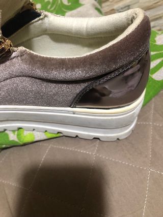 Scarpe donna velour marrone oro tg 38