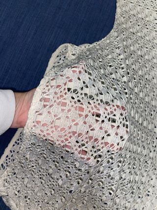 Top Zara Basic Crochet Blanco Talla S