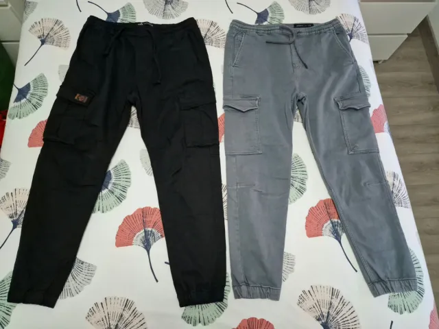 2 pantalones cargo hombre