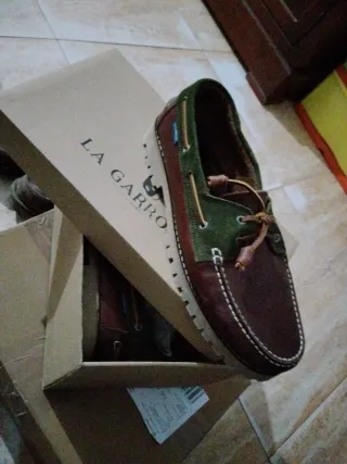 Náuticos LA GARRRO Talla 44 Marrón/Verde