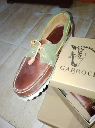 Náuticos LA GARRRO Talla 44 Marrón/Verde