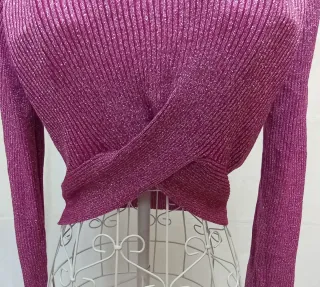 Jersey punto fantasía rosa/morado