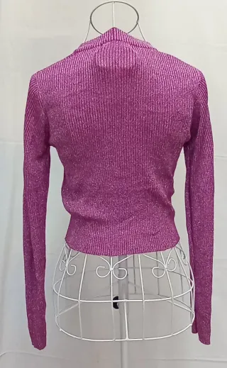 Jersey punto fantasía rosa/morado