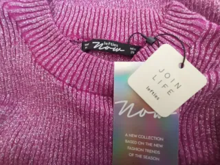 Jersey punto fantasía rosa/morado