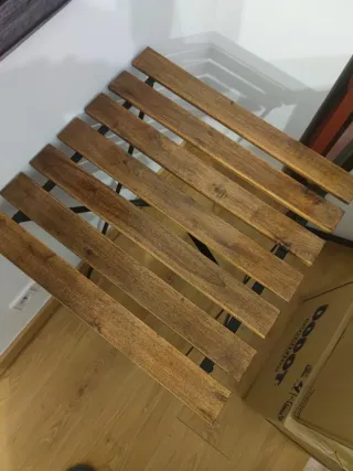 Mesa plegable madera y metal 55x54