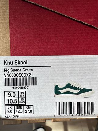 Zapatillas Vans Verde y Blanco