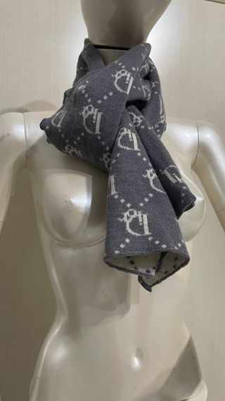Sciarpa Christian Dior Grigio Bianco