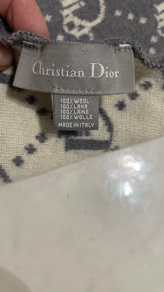 Sciarpa Christian Dior Grigio Bianco