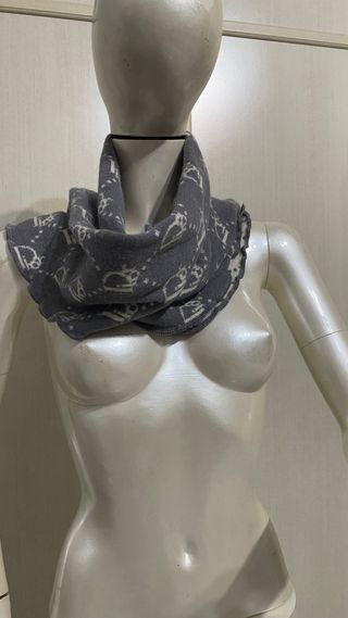 Sciarpa Christian Dior Grigio Bianco
