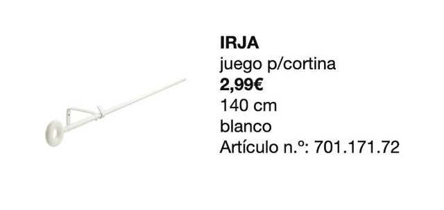 2 Barras Cortina Metal Blanco 140cm