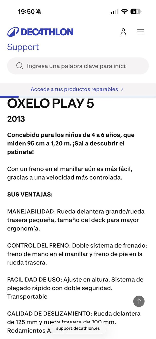 Patinete Oxelo Play 5 Niña Decathlon