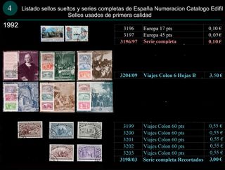 Sellos Año 1992 Completo y sueltos Usados España