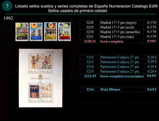 Sellos Año 1992 Completo y sueltos Usados España