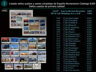Sellos Año 1992 Completo y sueltos Usados España