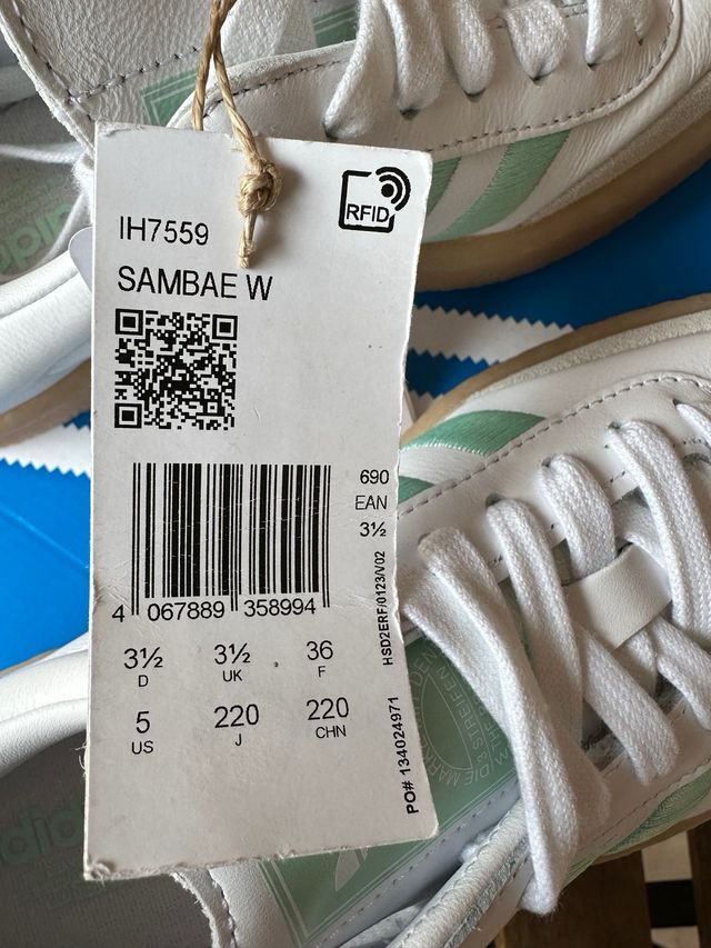 Zapatillas Adidas Samba Blancas y Verdes