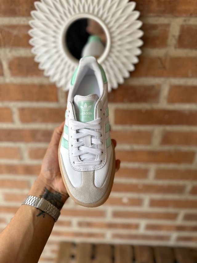 Zapatillas Adidas Samba Blancas y Verdes
