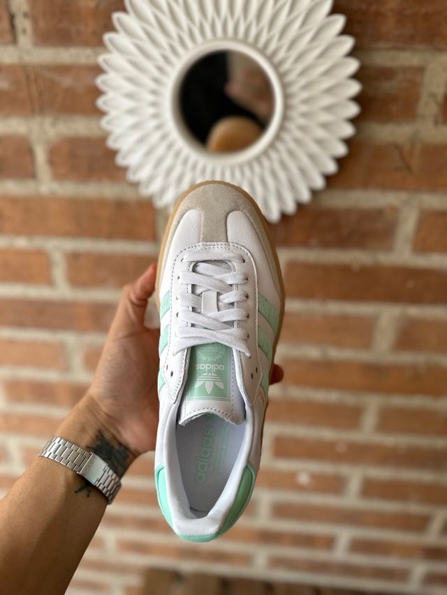 Zapatillas Adidas Samba Blancas y Verdes