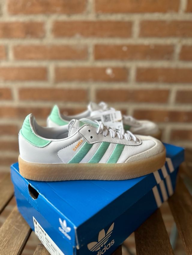 Zapatillas Adidas Samba Blancas y Verdes