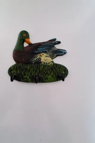 Appendino vintage metallo anatra e anatroccolo