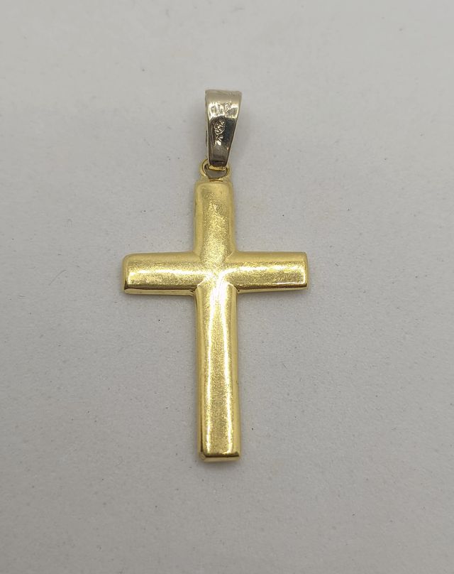Colgante Cruz de oro combinado de 18k, 1.21 g.