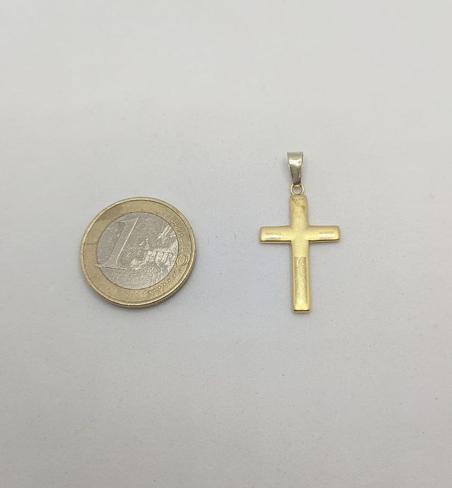 Colgante Cruz de oro combinado de 18k, 1.21 g.