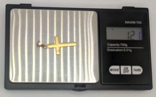 Colgante Cruz de oro combinado de 18k, 1.21 g.