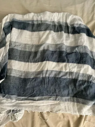 Poncho Southern Cotton Azul y Blanco Talla L