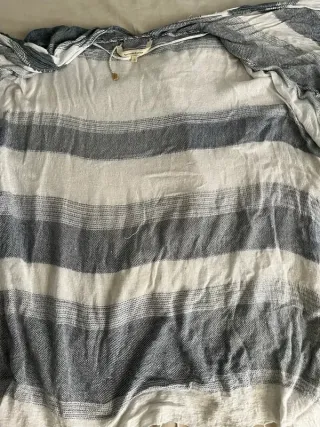 Poncho Southern Cotton Azul y Blanco Talla L