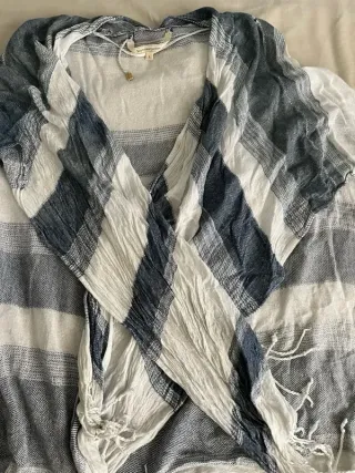 Poncho Southern Cotton Azul y Blanco Talla L