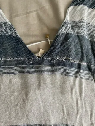 Poncho Southern Cotton Azul y Blanco Talla L