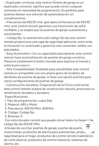 Duplicador mando garaje