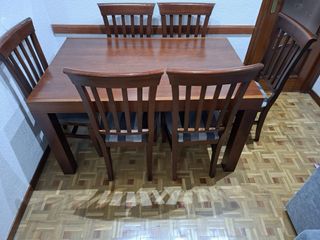 Comedor plegable 6 sillas madera