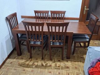Comedor plegable 6 sillas madera