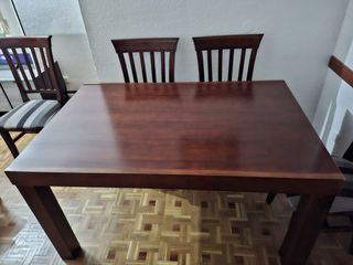 Comedor plegable 6 sillas madera