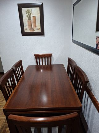 Comedor plegable 6 sillas madera