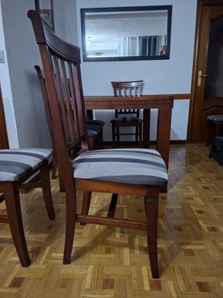 Comedor plegable 6 sillas madera
