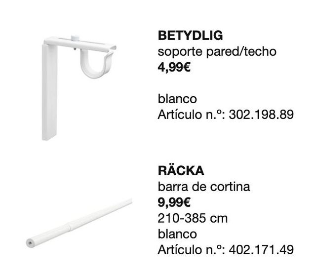 1 barra de cortina blanca