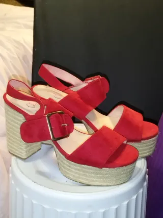 Sandalias Yute Mujer Talla 41 Rojas