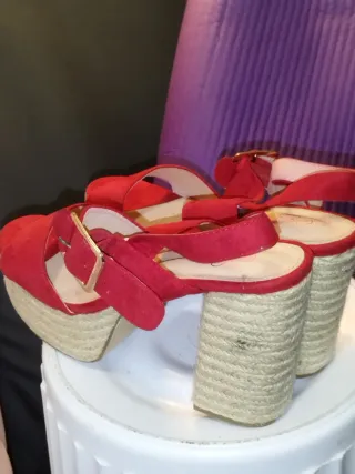 Sandalias Yute Mujer Talla 41 Rojas