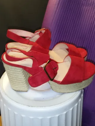 Sandalias Yute Mujer Talla 41 Rojas