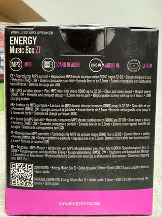 Altavoz Energy Sistem Music Box ZI