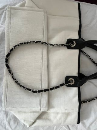 Borsa Tela Bianco e Nero