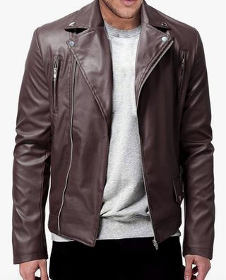 Chaqueta polipiel marrón talla XXL