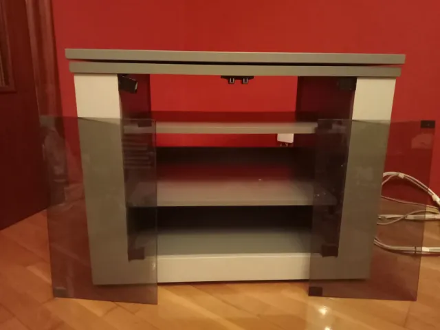 Mueble auxiliar TV madera y cristal