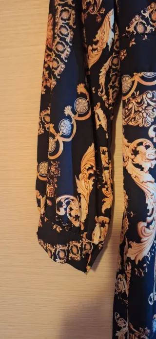 Vestito lungo nero e oro