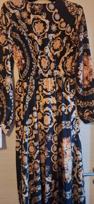 Vestito lungo nero e oro