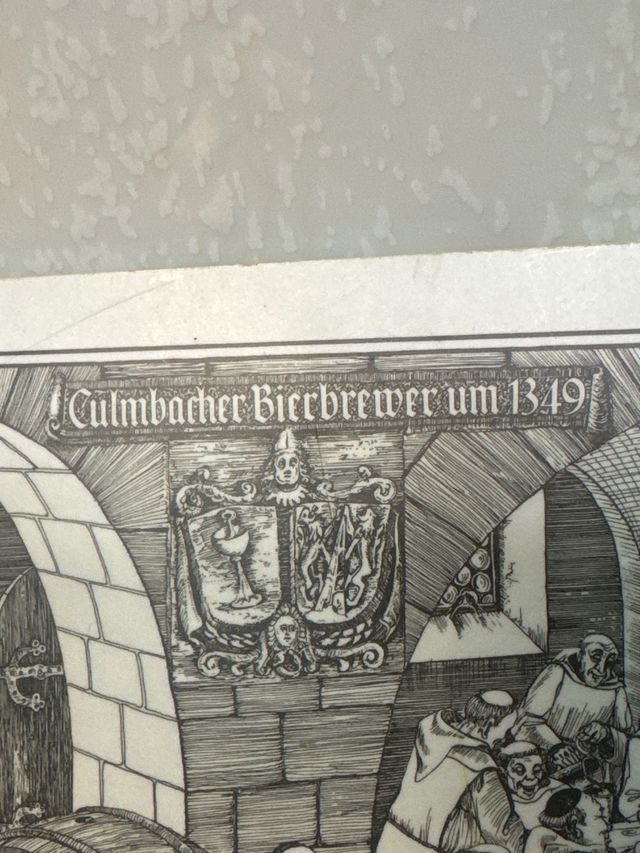 Cartello pubblicitario vintage di birra Mönchshof Pilsener