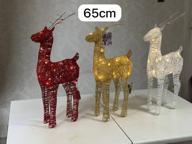 Renne luminose 65cm (Rosso, Oro, Bianco)